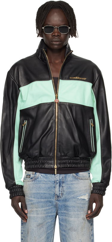Bunda Casablanca Casablanca Track Leather Jacket Zelené | MPF25-JK-382-01, 0