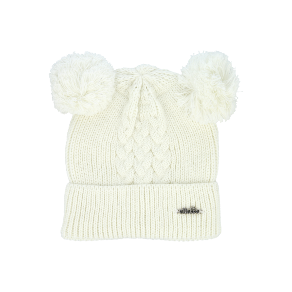 Kulicha Ellesse Cable Knit Double Pom Pom Beanie Biela | ELE233G302-10