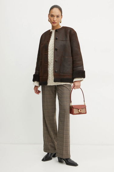 Kabelka Coach Brown Leather Shoulder Bag with Removable Strap Hnedá | CY200, 5