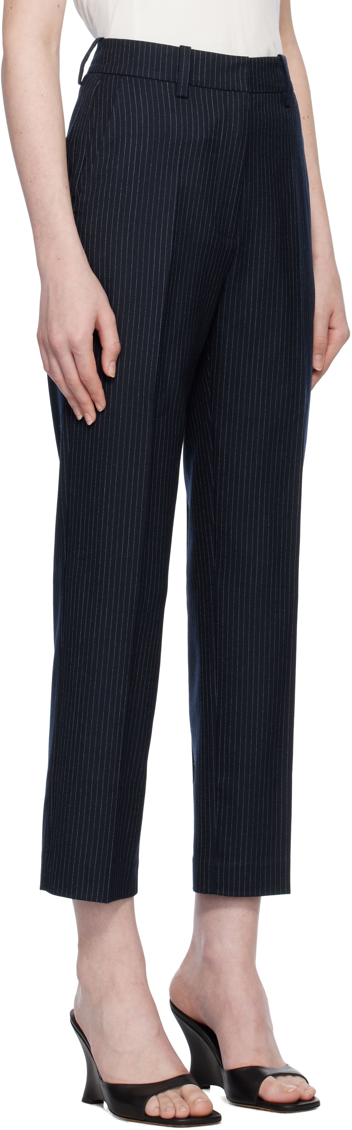 Blaine Pinstriped Cropped Dress Pants