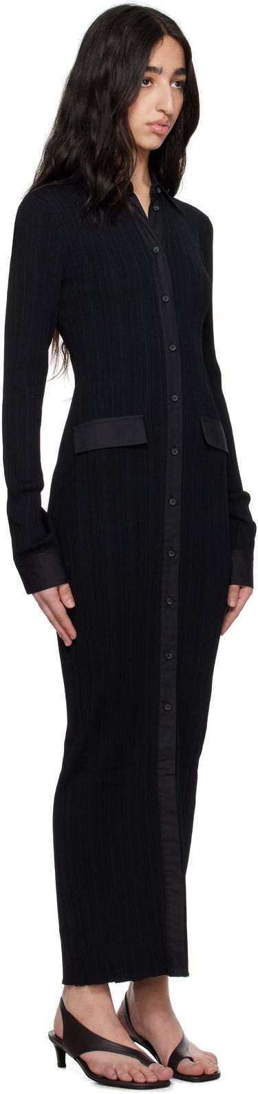 Šaty TOTEME TOTEME Knitted Shirt Maxi Dress Čierna | 252-WRT0454-YA0044, 1