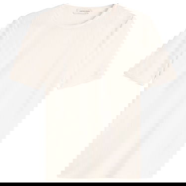 Tričko Anine Bing Anine Bing Pia Pointelle T-Shirt, Size Large Biela | A-08-11200-OFW26, 0