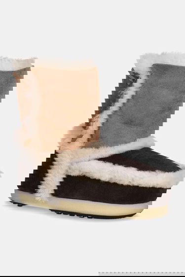 Tenisky a topánky Moon Boot Two-Tone Suede Snow Boots with Shearling Trim EVX PATCH Hnedá | 80D1470060.MM05, 0