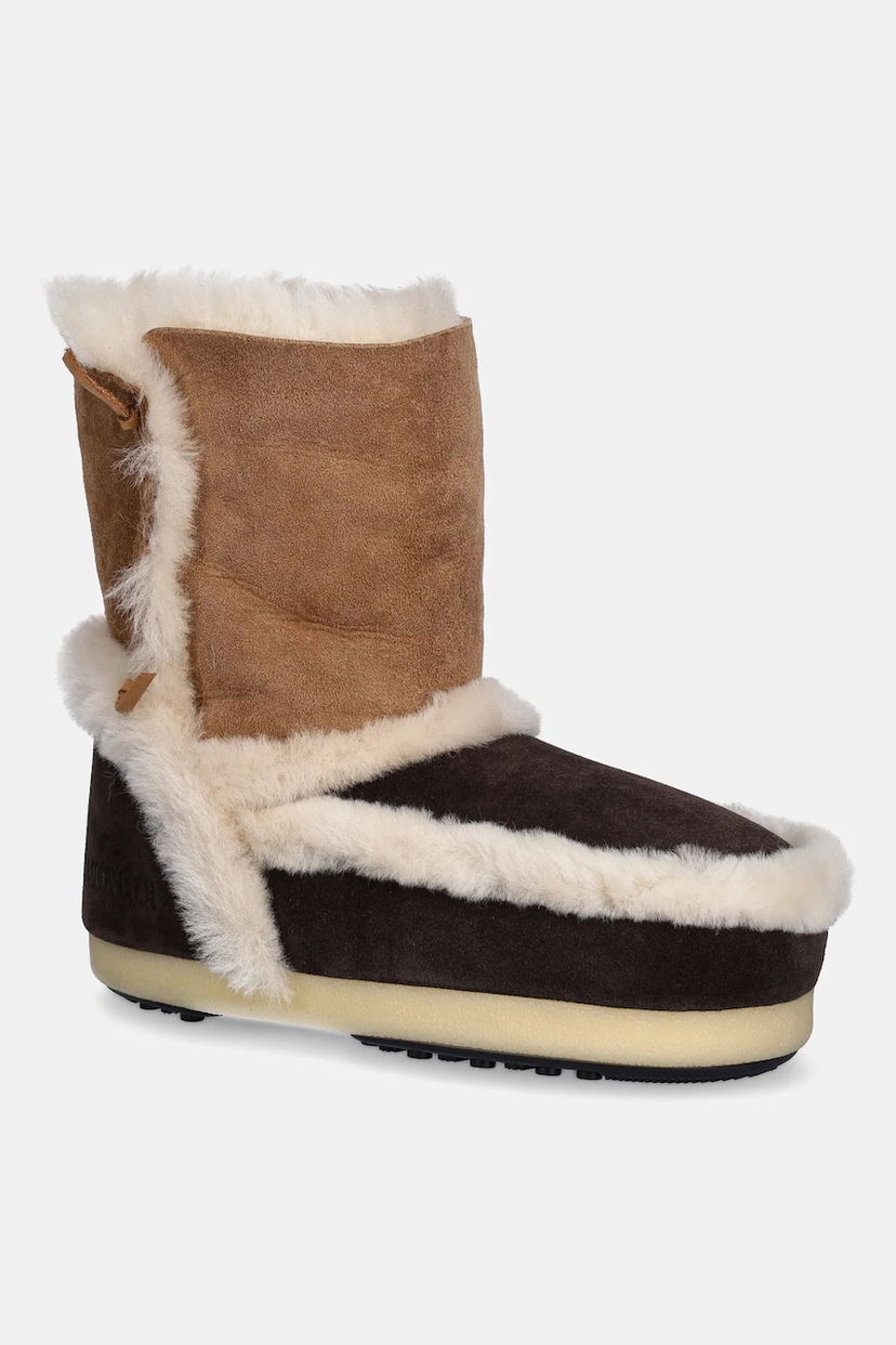 Tenisky a topánky Moon Boot Two-Tone Suede Snow Boots with Shearling Trim EVX PATCH Hnedá | 80D1470060.MM05