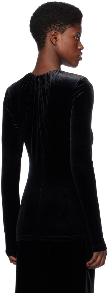 Tričko TOTEME Gathered Long Sleeve T-Shirt Čierna | 241-WRT1062-FB0078, 2