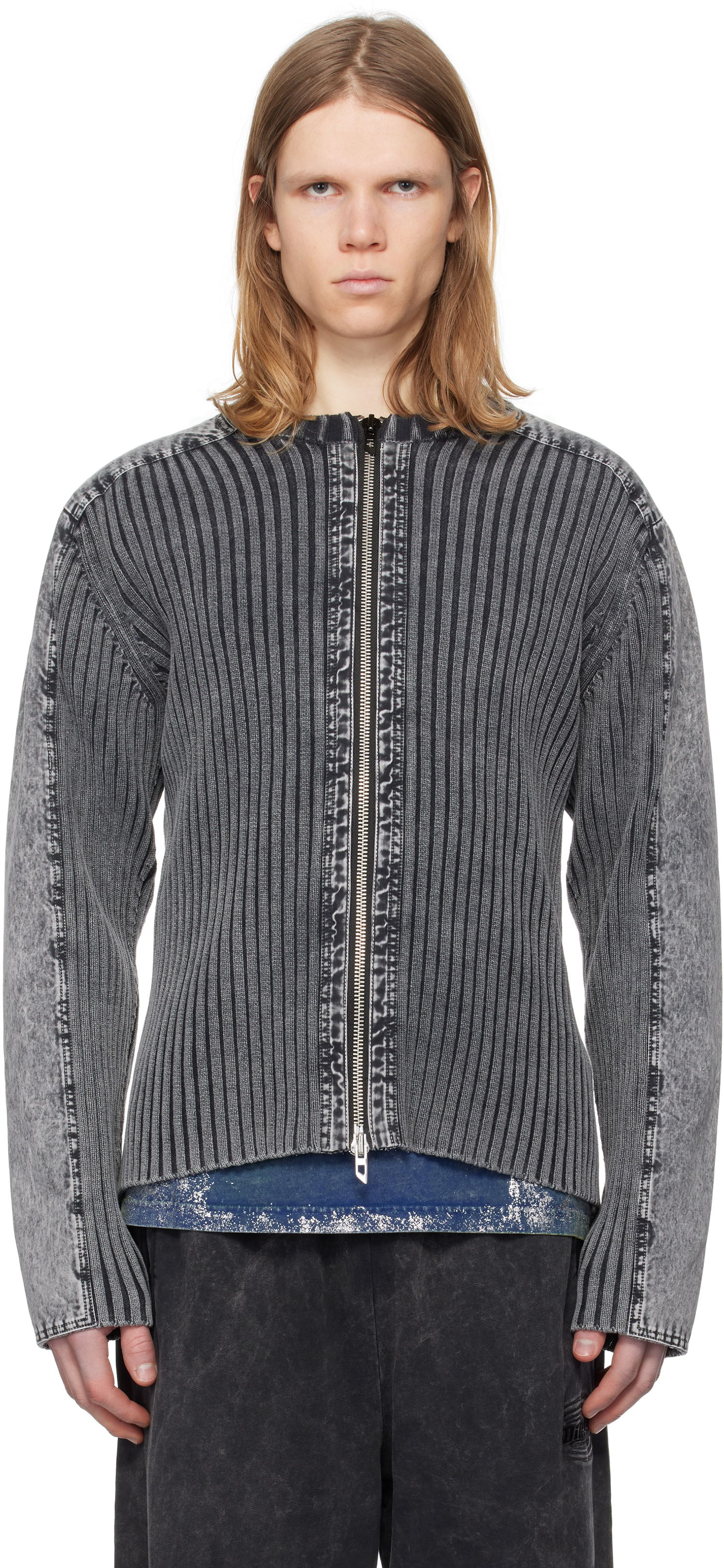Sveter Diesel Diesel K-Matty Zip-Up Jacket Šedá | A17464-0QMAN-900, 0