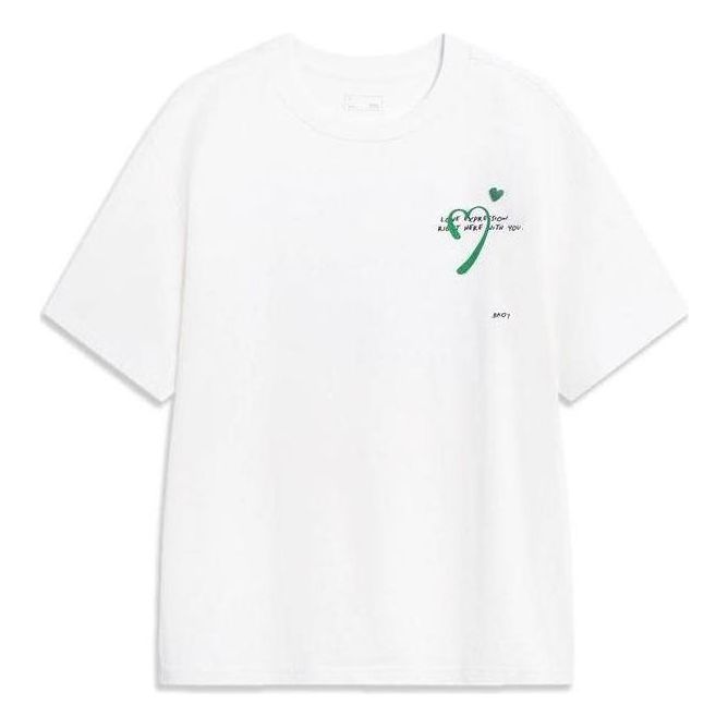 Tričko Li-Ning Heart Graphic T-Shirt Biela | AHST627-1