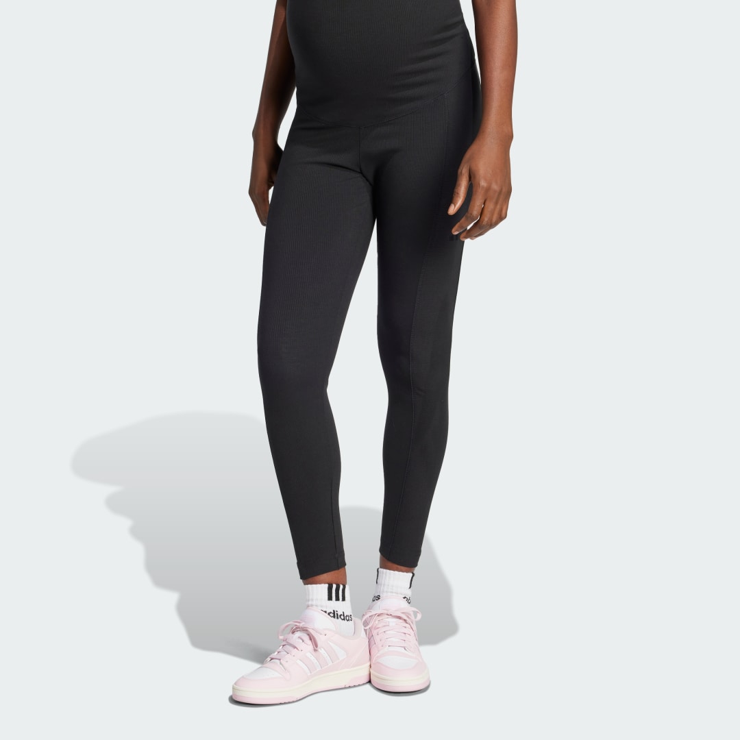 Legíny adidas Performance Rib High-Waist 7/8 Maternity Leggings Čierna | JJ4632, 0