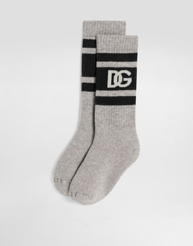 Ponožky Dolce & Gabbana Dolce & Gabbana Logo Cotton Blend Socks Šedá | LBKAC5JBCH6N9864, 1