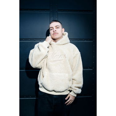 Mikina Karl Kani Cursive Varsity Teddy Os Hoodie Béžová | PD00008925, 1