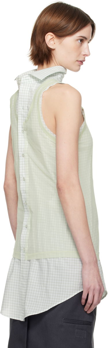 Tielko Maison Margiela Maison Margiela Back To Front Check Sleeveless Top Zelené | S51NL0046 MTJ024, 2