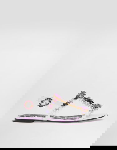 Doplnky Dolce & Gabbana Dolce & Gabbana Jeweled Sandals Biela | CQ0601AT848I03TN, 0