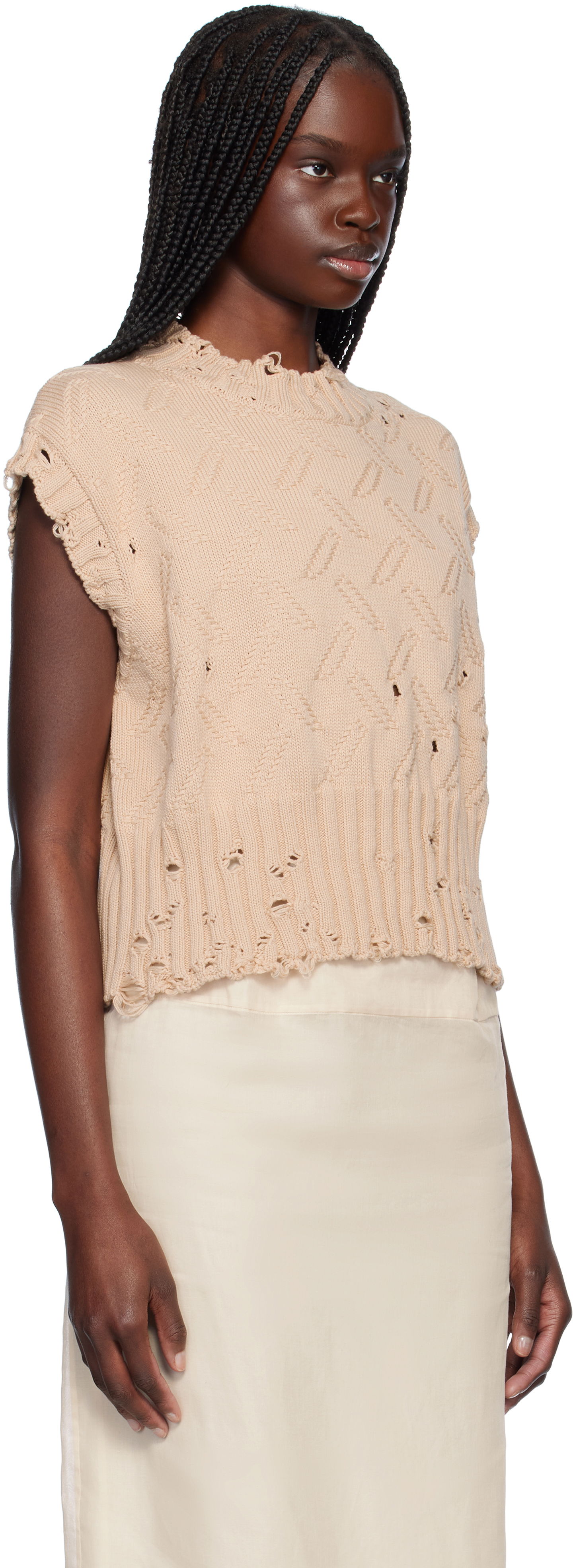 Sveter Marni Marni Jacquard 3D Disheveled Cotton Sweater Béžová | GCMD0605A0 UFC658, 1
