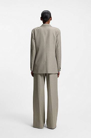 Bunda BOSS Relaxed-fit double-breasted blazer with micro houndstooth Rôznofarebný | 50554439, 1