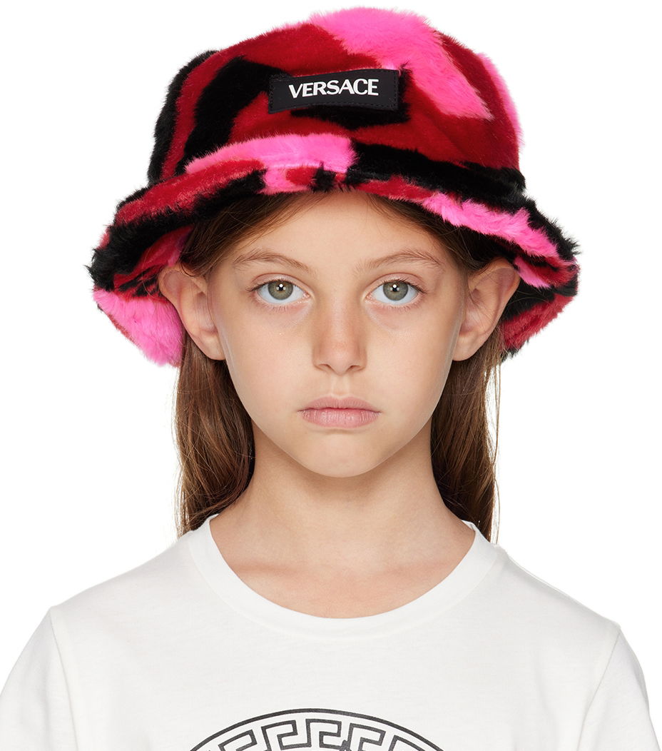 Klobúk Versace Kids 'La Greca' Faux Fur Bucket Hat Rôznofarebný | 1001932_1A05277, 0