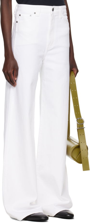 Džínsy Khaite Dane High-Waisted Wide-Leg Flared Stretch Jeans Biela | 1170902100, 1