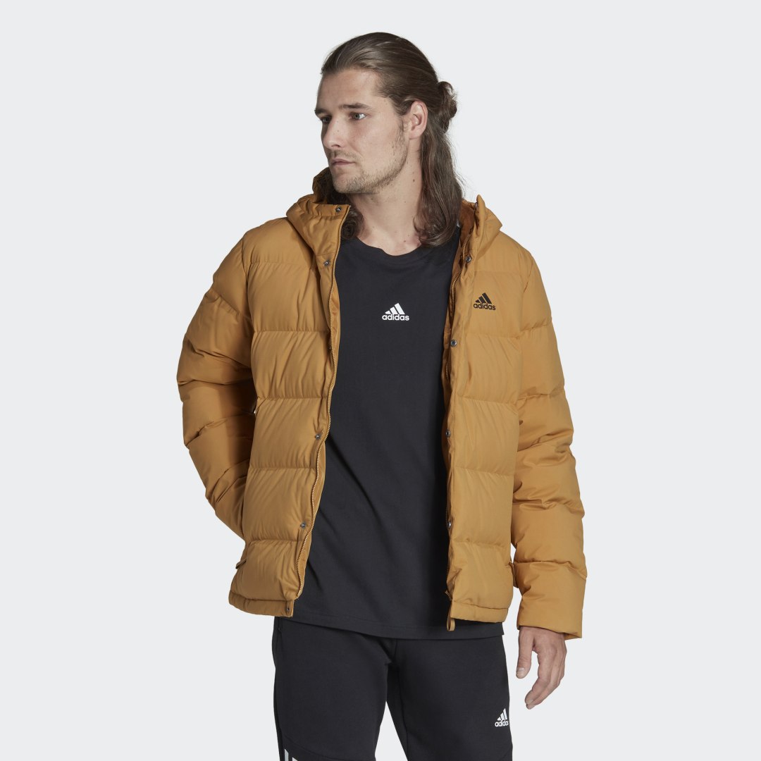 Bunda adidas Originals Helionic Hooded Down Jacket Hnedá | HG8748, 0