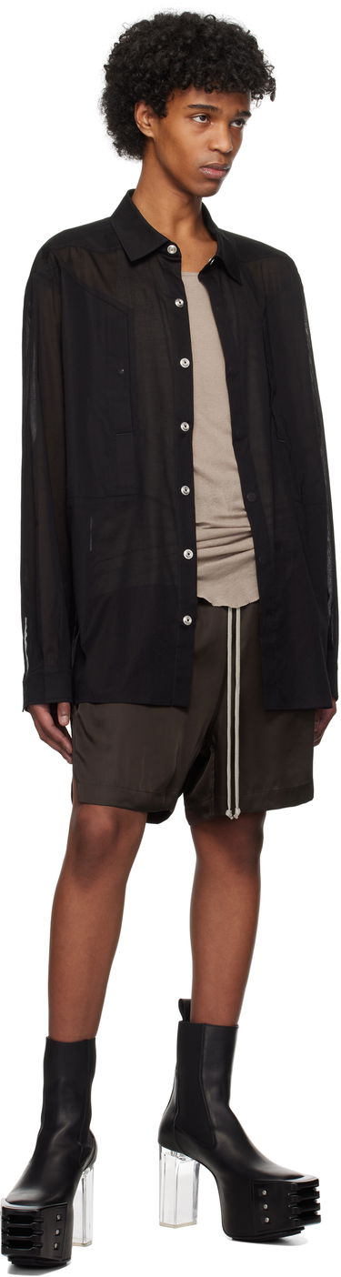 Košeľa Rick Owens Rick Owens Hollywood Jumbo Fogpocket Outer Shirt Čierna | RU01E5240 CV, 3
