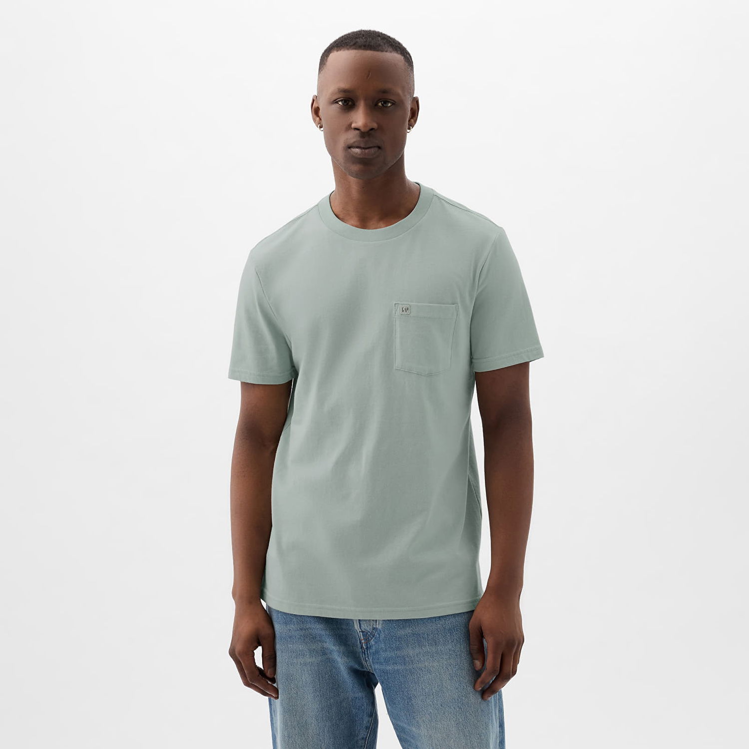 Tričko GAP Pocket Micro Logo Tee Frothy Aqua Zelené | 857901-00, 0