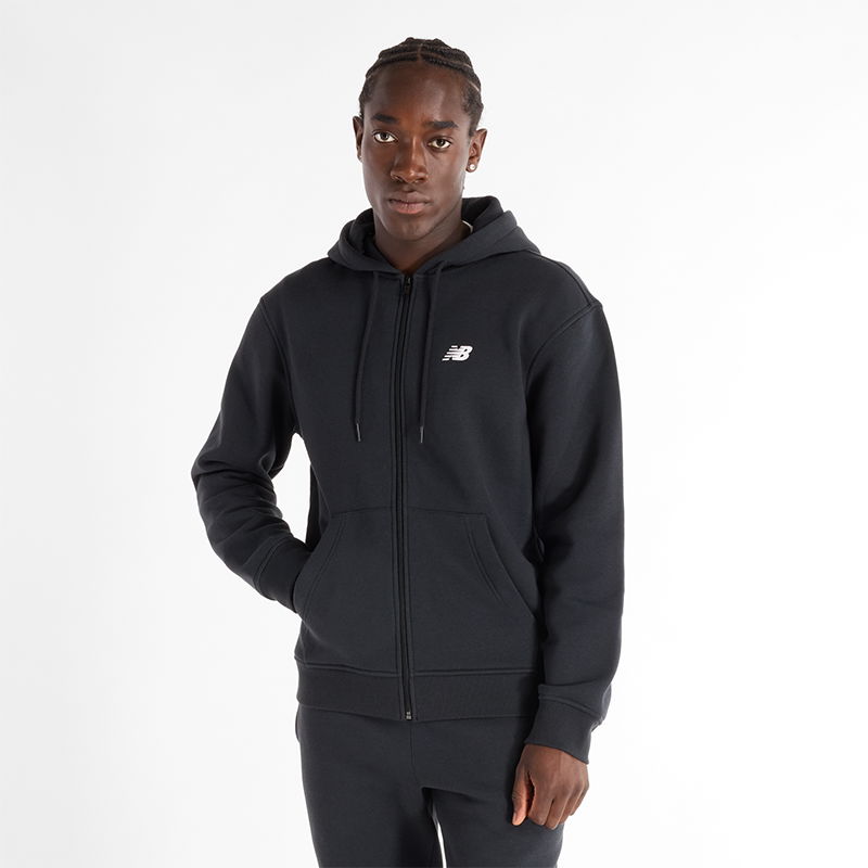 Mikina New Balance NB Full Zip Hoodie Čierna | Pánska bunda New Balance MJ43902BK – čierné