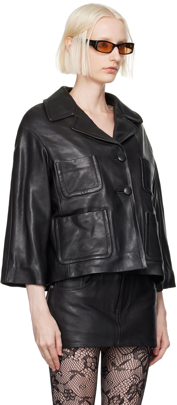 Bunda Marc Jacobs Marc Jacobs 'The Lady' Leather Jacket Čierna | 2F4RJC014W01, 1