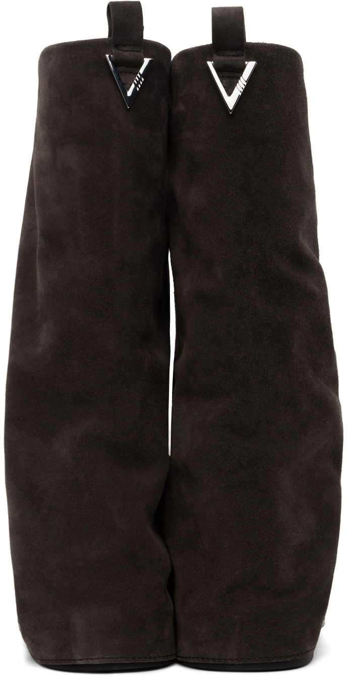 Oblečenie The Attico Attico Robin Suede Slouch Boots Šedá | 246WS798 L007, 1