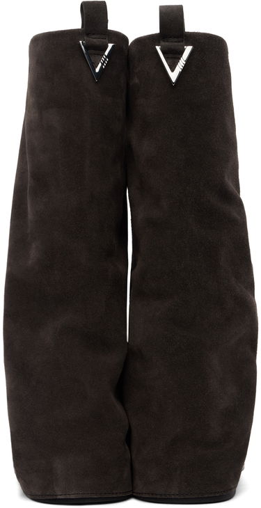 Oblečenie The Attico Attico Robin Suede Slouch Boots Šedá | 246WS798 L007, 1