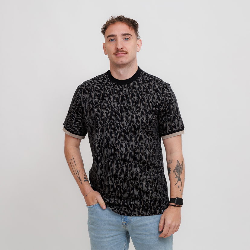 Tričko Emporio Armani Emporio Armani EA7 Monogram Print T-Shirt Čierna | 7M000099-AF13960-UC001