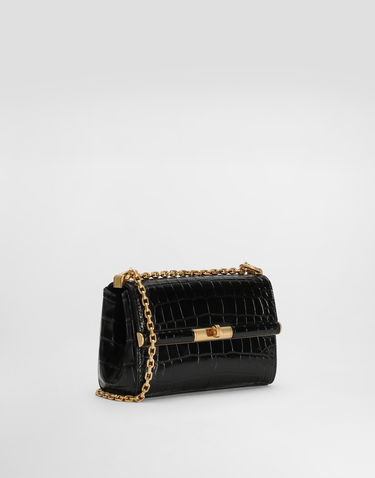 Taška cez rameno Dolce & Gabbana Dolce & Gabbana Marlene City Mini Polished Alligator Shoulder Bag Čierna | BB7766A2R0880999, 2