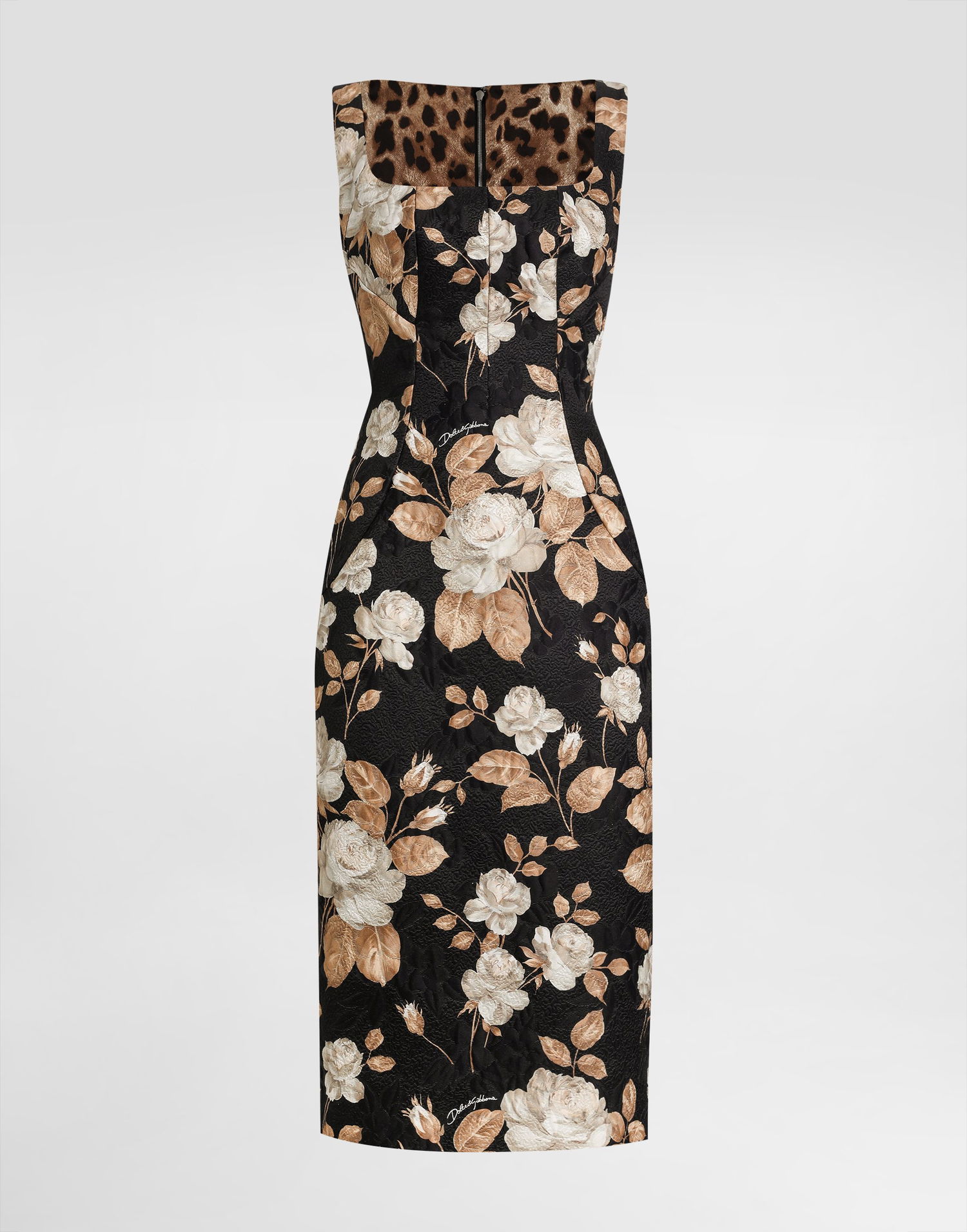 Šaty Dolce & Gabbana Dolce & Gabbana Rose Print Brocade Sheath Dress Čierna | F6TVTTFSTBRHN5QQ, 0