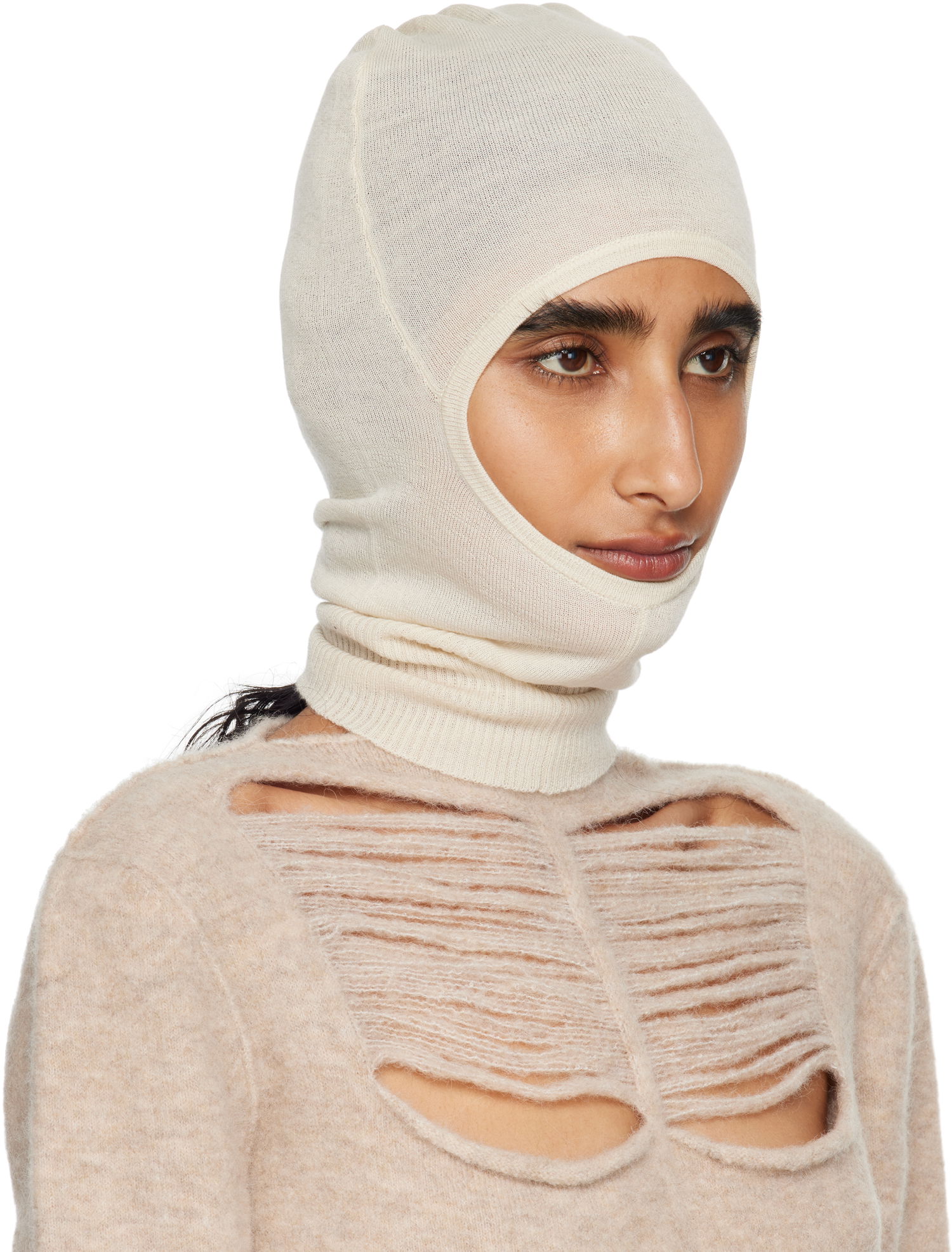 Klobúk Rick Owens Rick Owens Concordians Skull Balaclava Biela | RP02E4478 M, 1