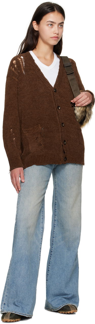 Sveter R13 R13 Chenille Boyfriend Cardigan Hnedá | R13WY237-Y224A, 3