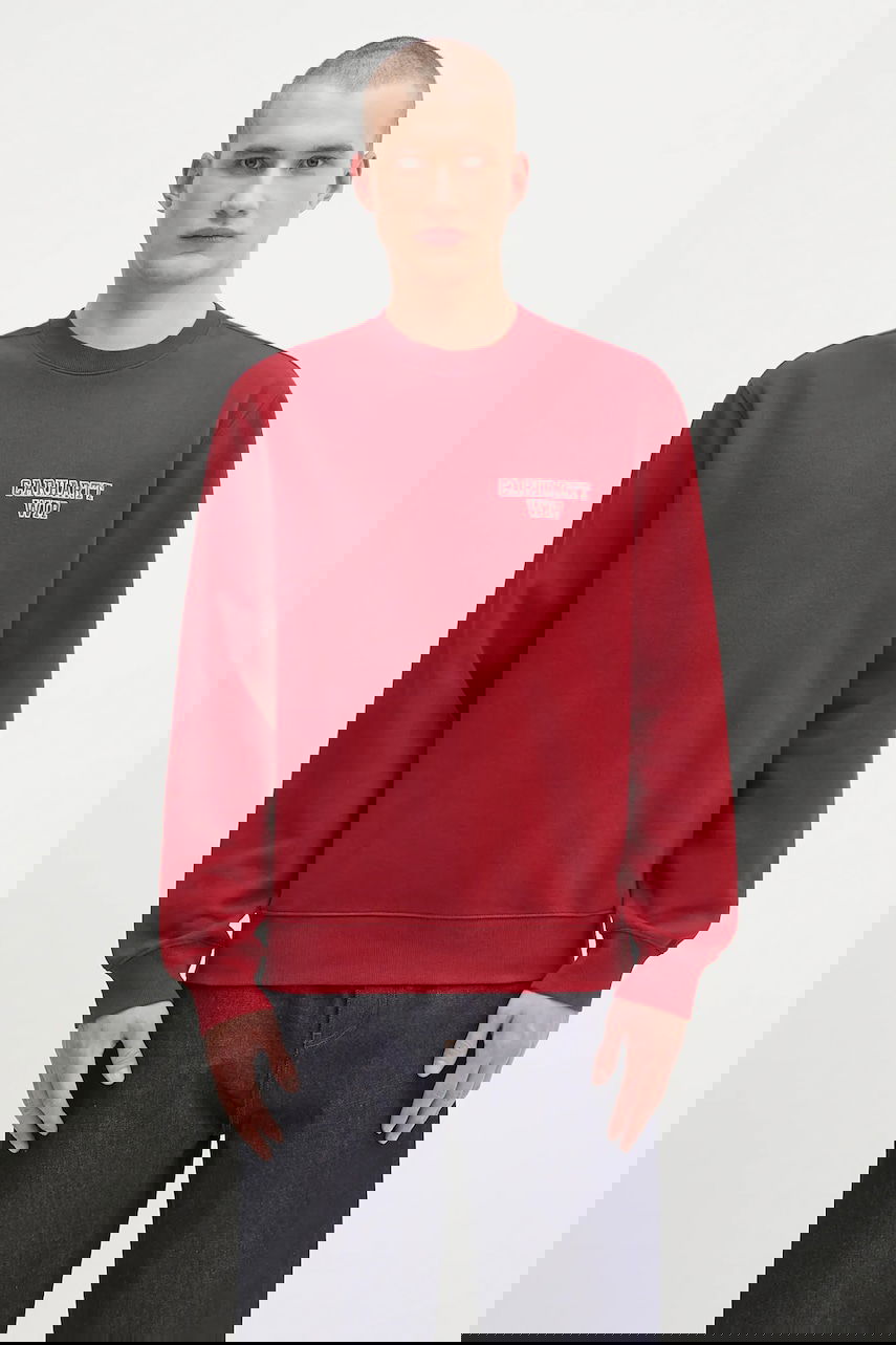 Mikina Carhartt WIP Alumni Plain Cotton Sweatshirt Červená | I035190.H8XX, 0