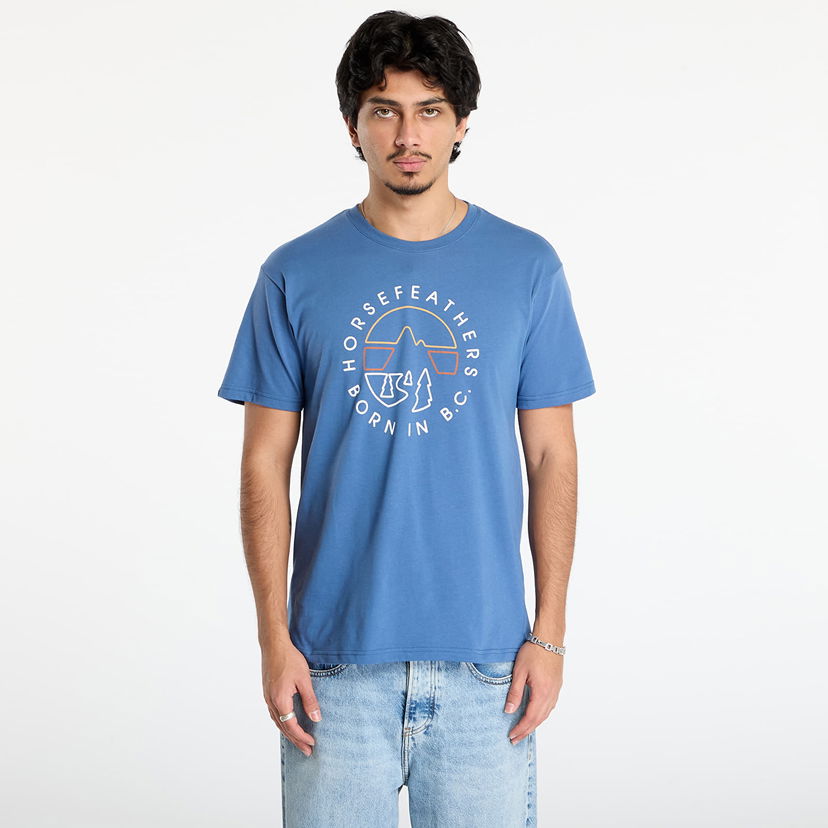 Tričko Horsefeathers T-shirt Line Circle XXL Modrá | SM1392C
