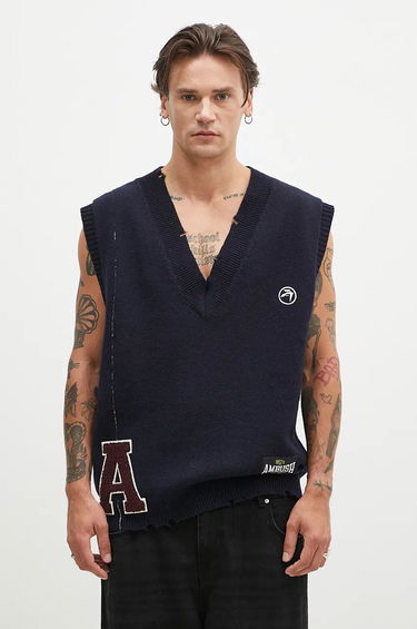Vesta Ambush Repair Stitch V Neck Vest Modrá | BMHZ002F24KNI0014628, 0