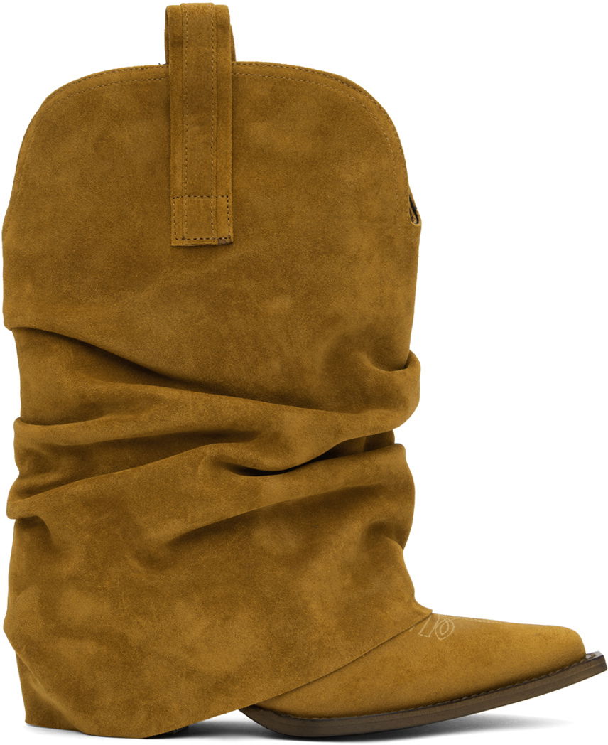 Oblečenie R13 R13 Low Rider Slouch Suede Cowboy Boots Hnedá | R13S0109-S104A, 0