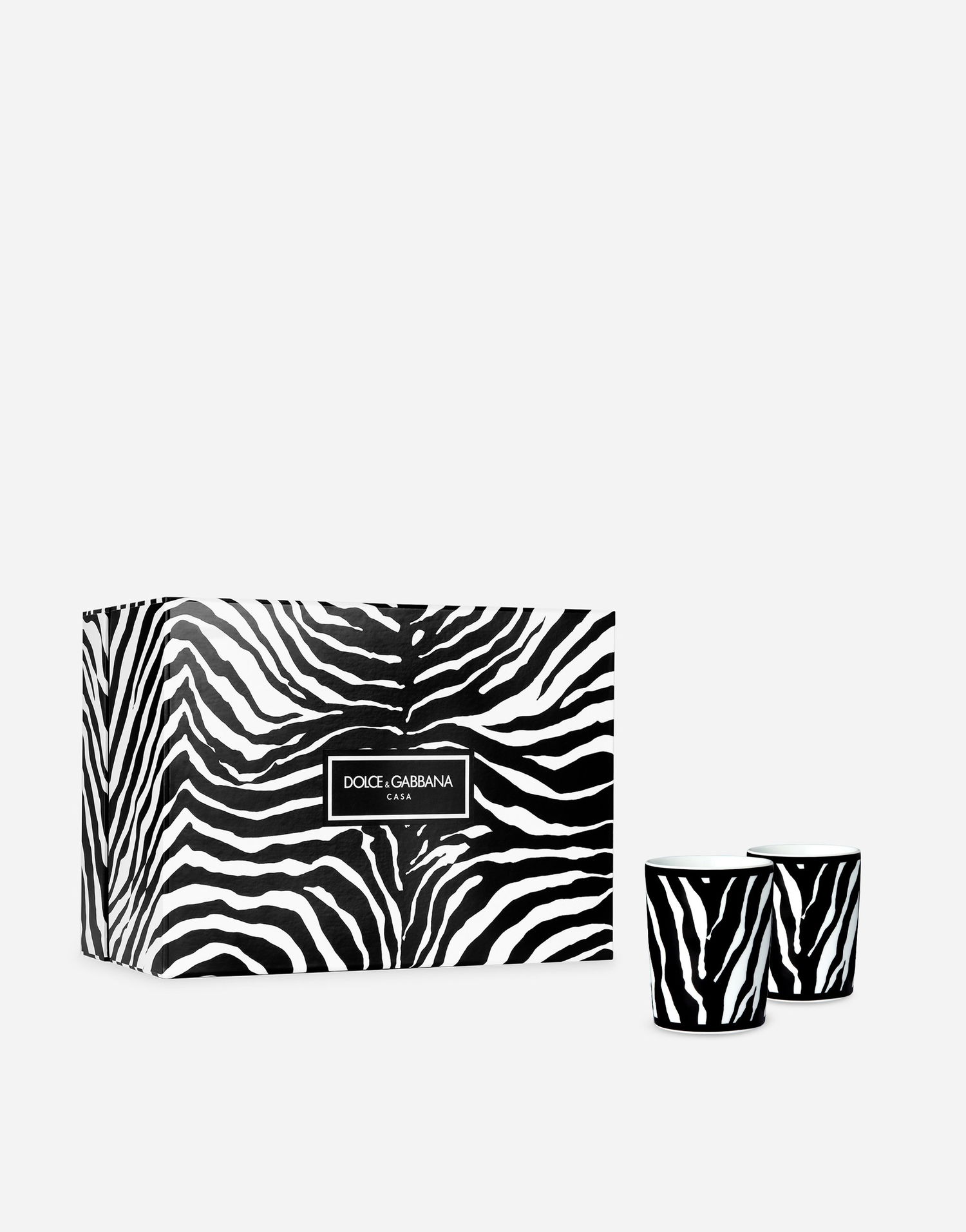 Home decor Dolce & Gabbana Dolce & Gabbana Casa Zebra Print Gift Box with 2 Porcelain Glasses Rôznofarebný | TC0S22TCA70UZ003, 0