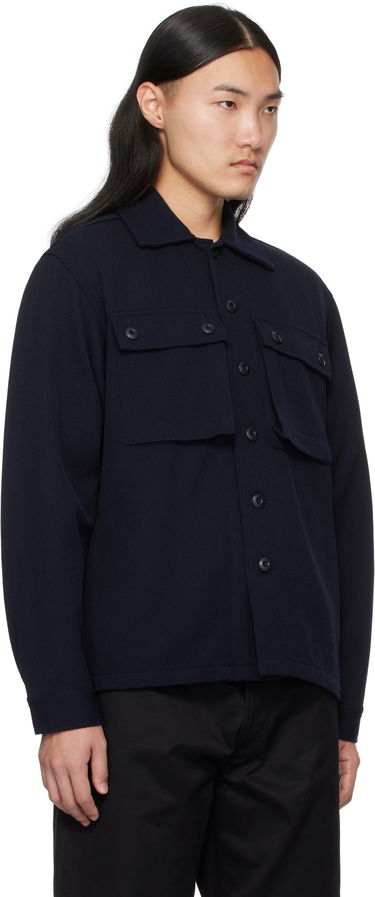 Bunda BEAMS BEAMS PLUS Wool Kersey Military Shirt Jacket Navy | 38180588791, 1