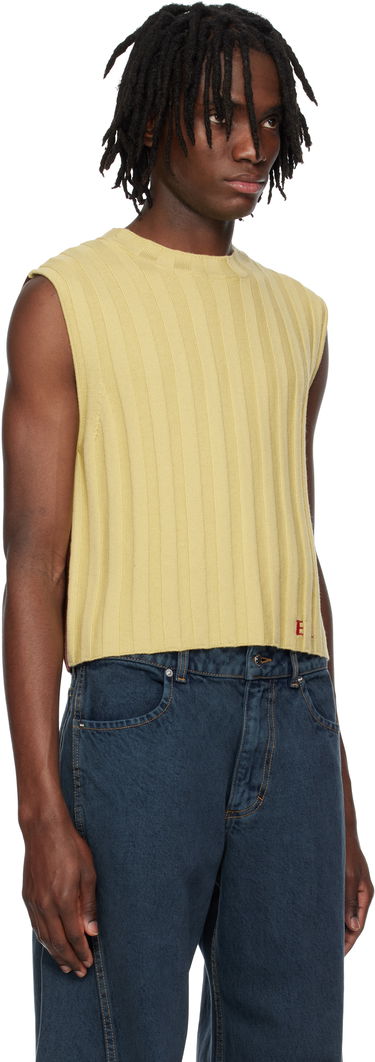 Sveter Eckhaus Latta Eckhaus Latta Knitted Cropped Vest Žltá | 8025-EL-PS25-DO - DOMINO, 1