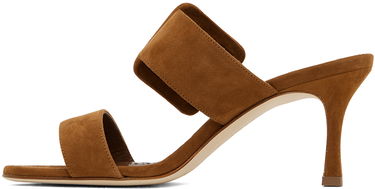 Doplnky Manolo Blahnik Manolo Blahnik Gable Suede Heeled Sandals Hnedá | 419-0479, 2