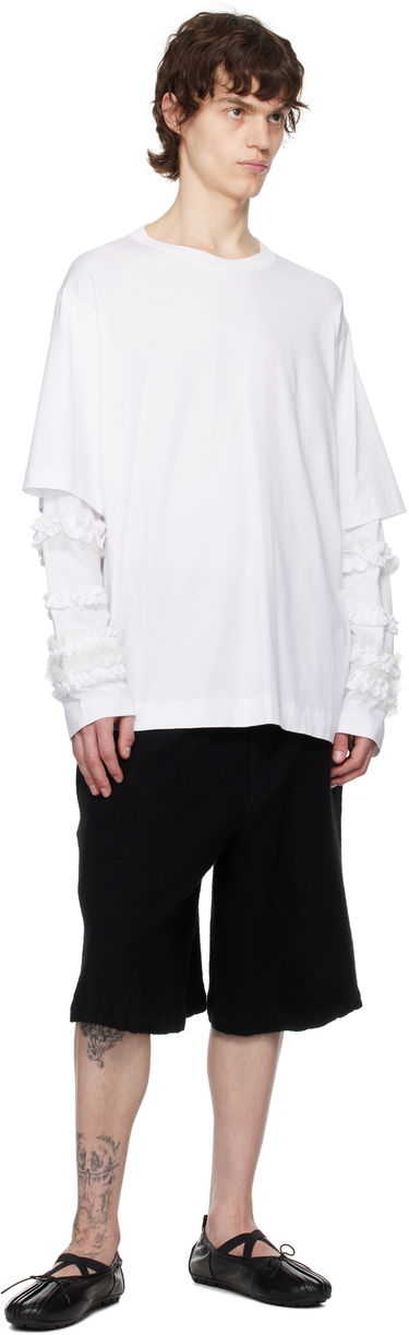 Tričko Simone Rocha Simone Rocha Layered Ruffle Frill Long Sleeve T-Shirt Biela | 5326 0553, 3