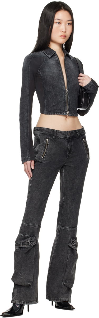 Bunda Diesel Black Cropped Denim Jacket Čierna | A14379 0AJEK, 3