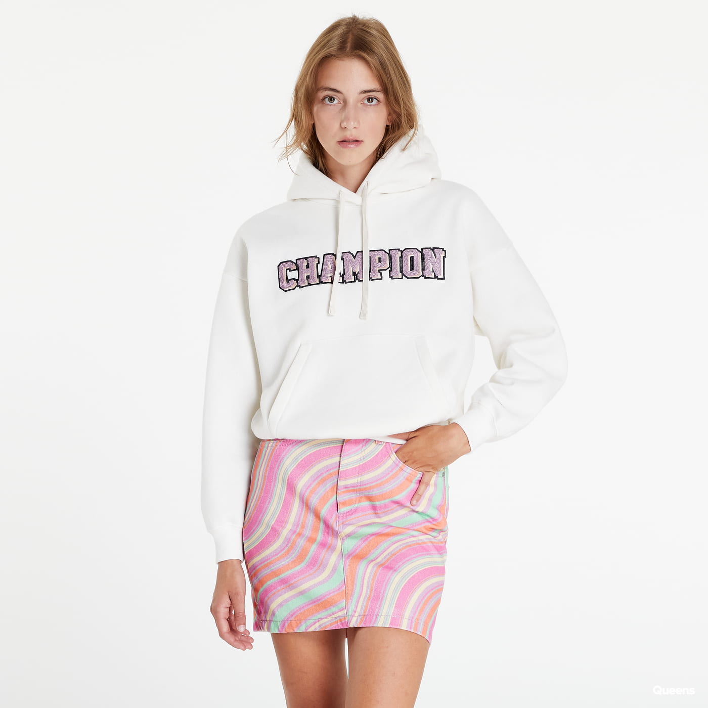 Mikina Champion Hooded Sweatshirt Biela | 115370 CHA YS084, 0