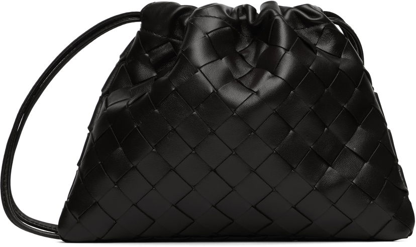Kabelka Bottega Veneta Bottega Veneta Small Intrecciato Leather Pouch Čierna | 816987 V3IV1