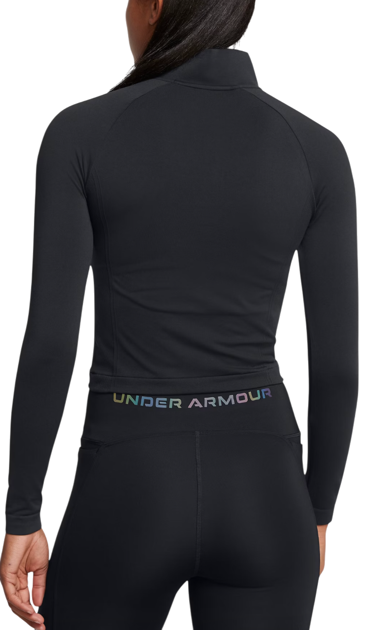 Mikina Under Armour Seamless Quarter-Zip Cropped Long Sleeve Čierna | 1384405-001, 1
