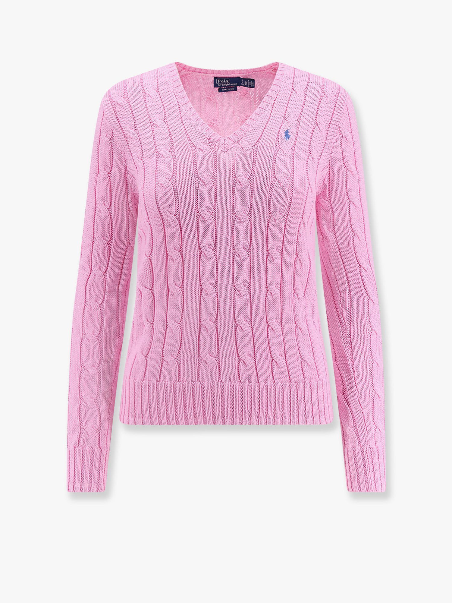 Sveter Polo by Ralph Lauren Pink Cable Knit V-Neck Sweater Ružová | 211891641004, 0
