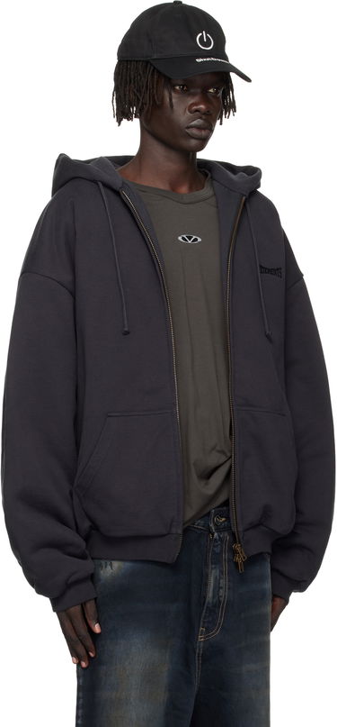 Mikina VETEMENTS VETEMENTS Puffed Oversized Zip-Up Hoodie Čierna | UH76ZU860B, 1