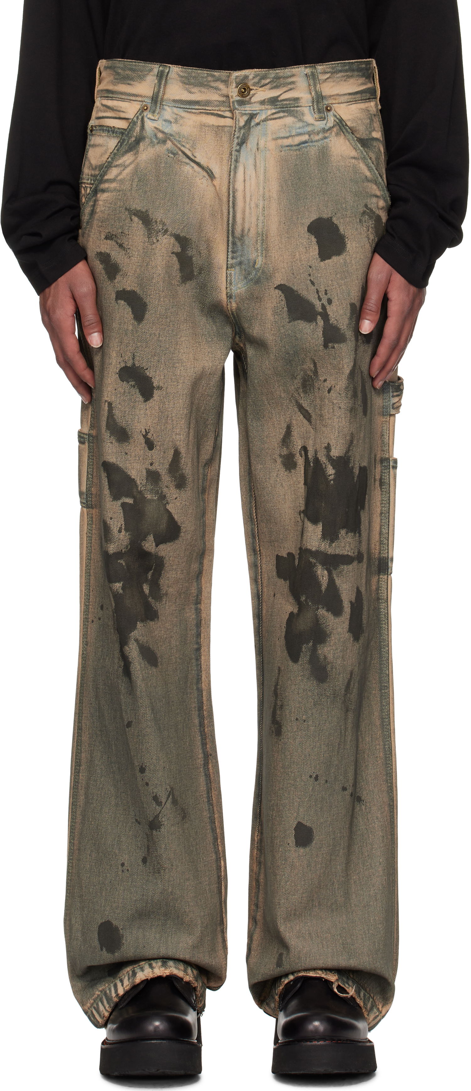 Džínsy We11done We11done Carpenter Jeans Zelené | WD-DP3-24-338-M-BG, 0