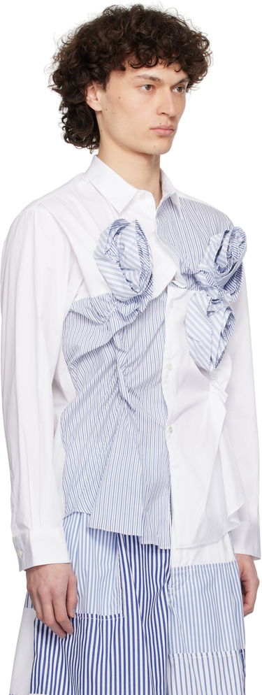 Košeľa Comme des Garçons Comme des Garçons Poplin & Stripe 3D Roses Shirt Modrá | FO-B042-S25, 1