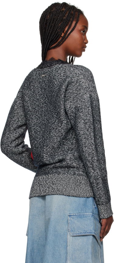Sveter JW Anderson JW Anderson V-Neck Lace Trim Sweater Šedá | KW1400-YN0402, 2